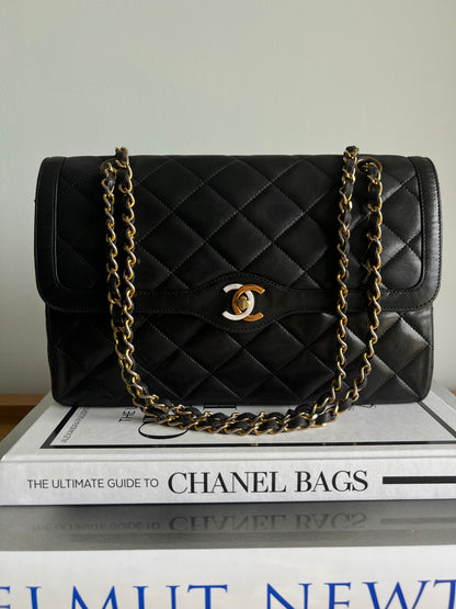 Chanel Lambskin Matelasse Paris Limited Edition Double Flap Black Series 2