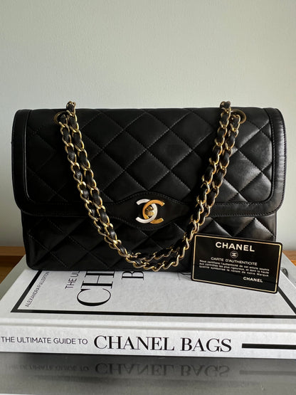 Chanel Lambskin Matelasse Paris Limited Edition Double Flap Black Series 2