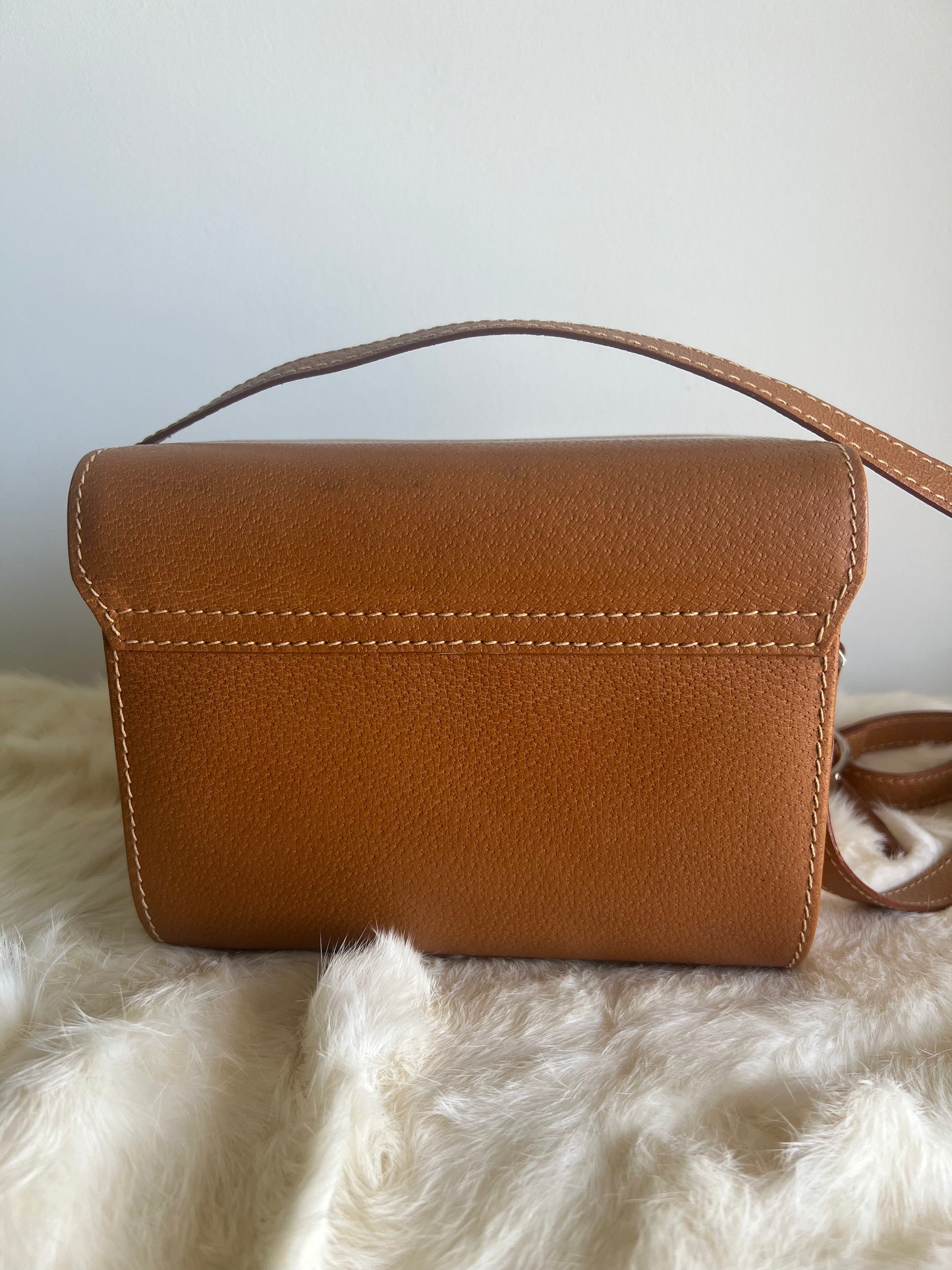Gucci Tan Leather Box Cargo Bag - Rare Vintage