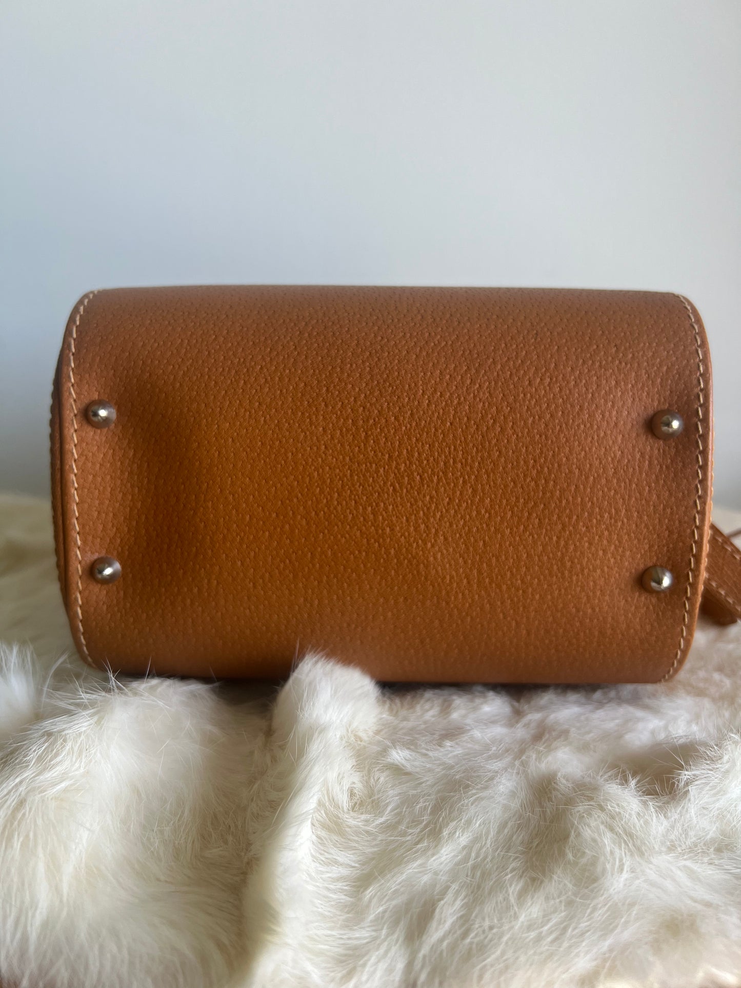 Gucci Tan Leather Box Cargo Bag - Rare Vintage