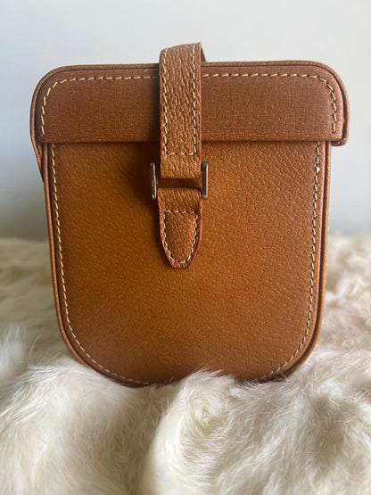 Gucci Tan Leather Box Cargo Bag - Rare Vintage