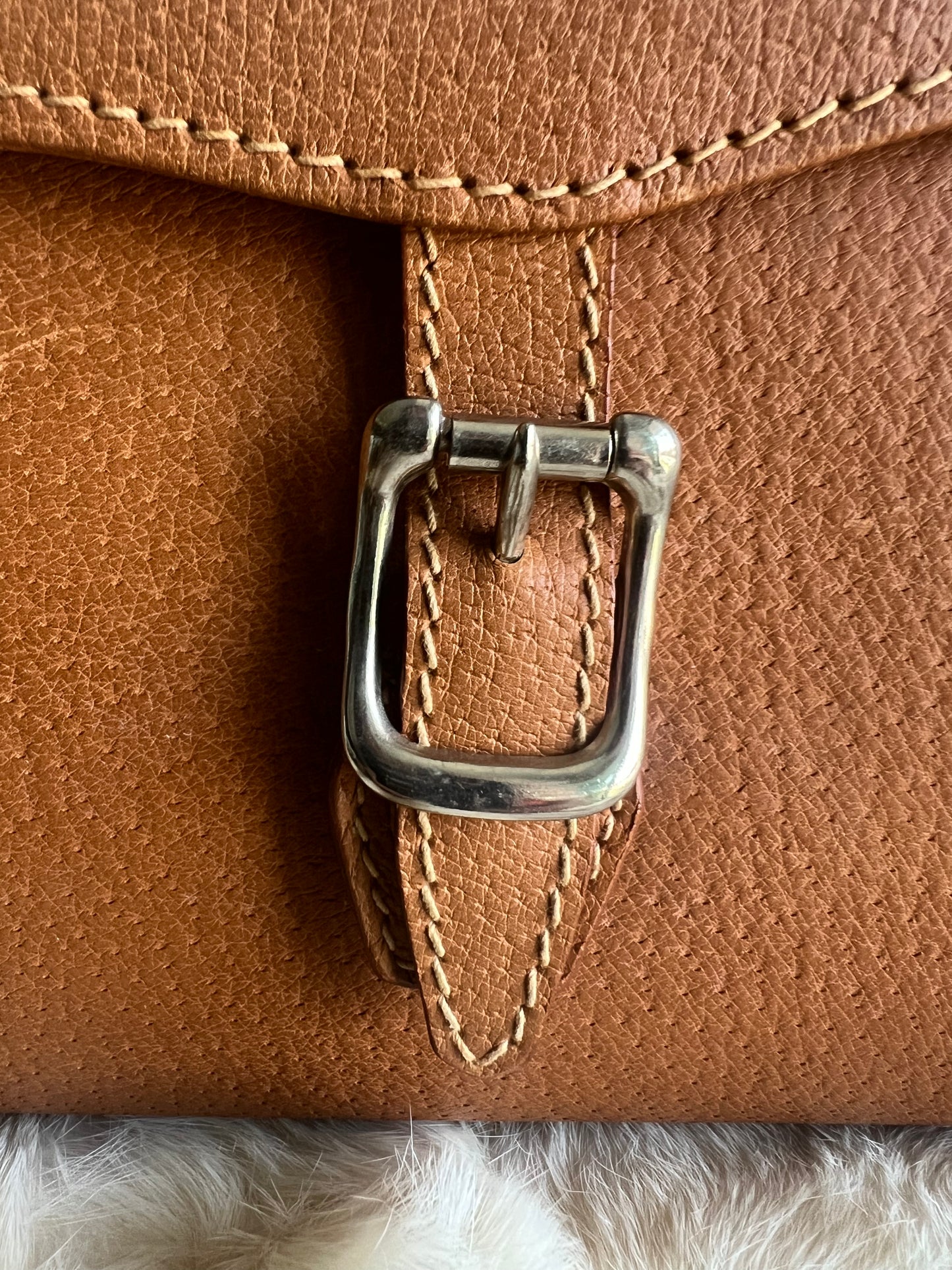 Gucci Tan Leather Box Cargo Bag - Rare Vintage