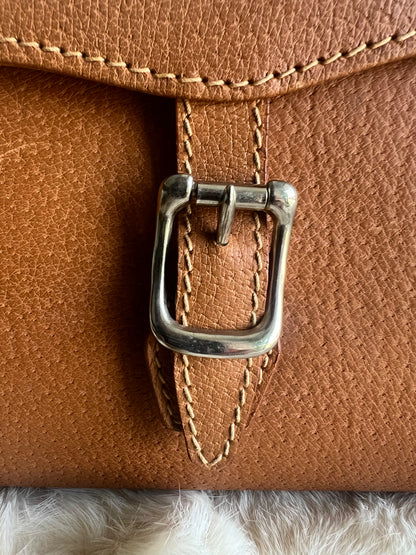 Gucci Tan Leather Box Cargo Bag - Rare Vintage
