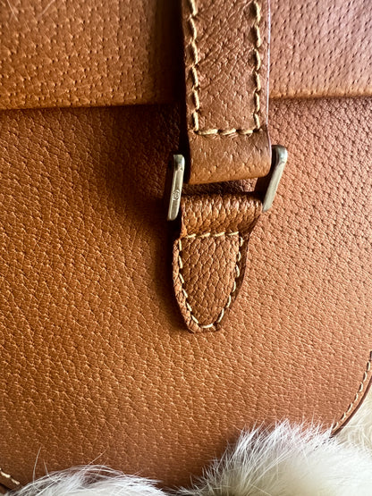Gucci Tan Leather Box Cargo Bag - Rare Vintage
