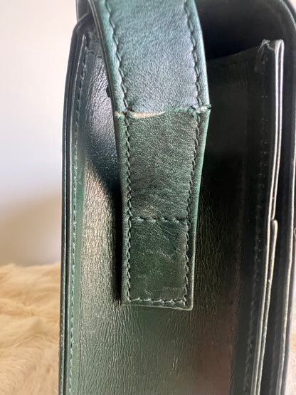 Gucci Shoulder Cross Body Green Box Trapezoid Leather Vintage Bag