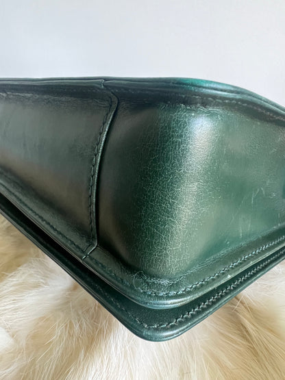 Gucci Shoulder Cross Body Green Box Trapezoid Leather Vintage Bag