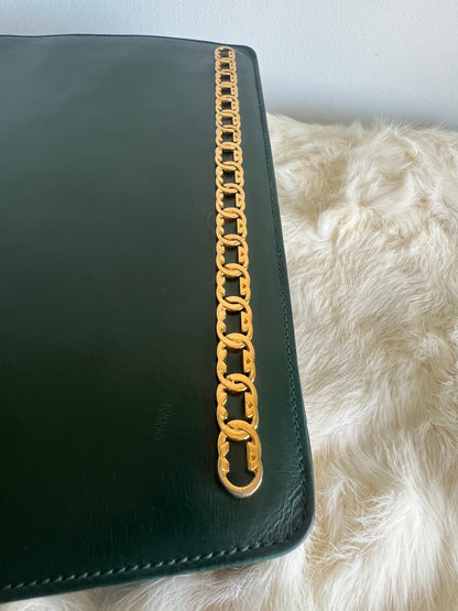 Gucci Shoulder Cross Body Green Box Trapezoid Leather Vintage Bag