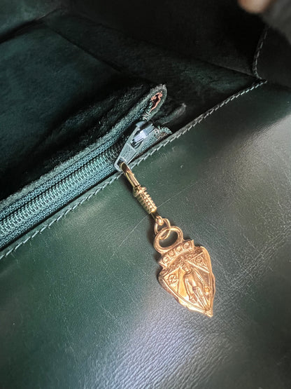 Gucci Shoulder Cross Body Green Box Trapezoid Leather Vintage Bag