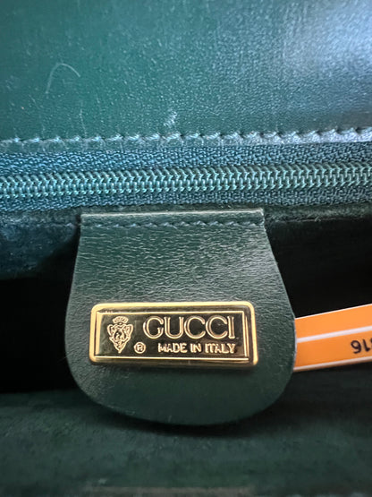 Gucci Shoulder Cross Body Green Box Trapezoid Leather Vintage Bag