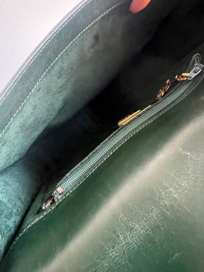 Gucci Shoulder Cross Body Green Box Trapezoid Leather Vintage Bag