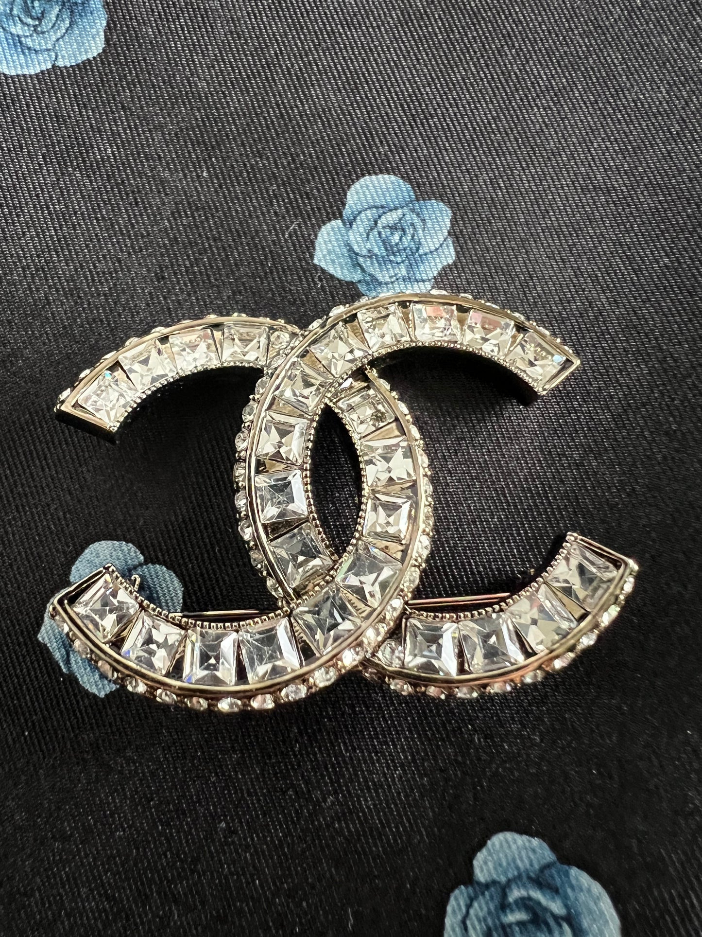 Chanel CC Square Crystal Brooch