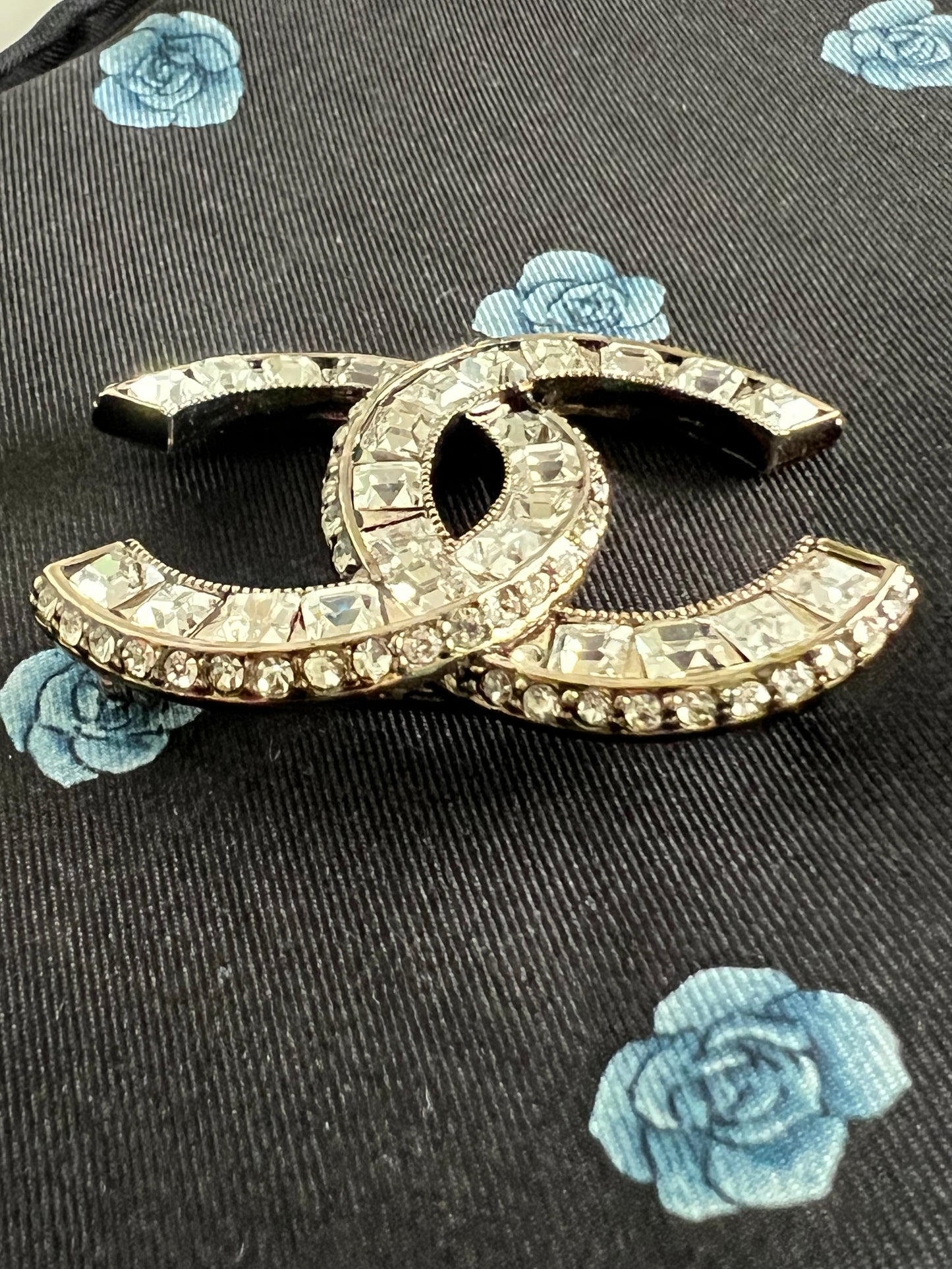 Chanel CC Square Crystal Brooch