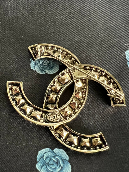 Chanel CC Square Crystal Brooch