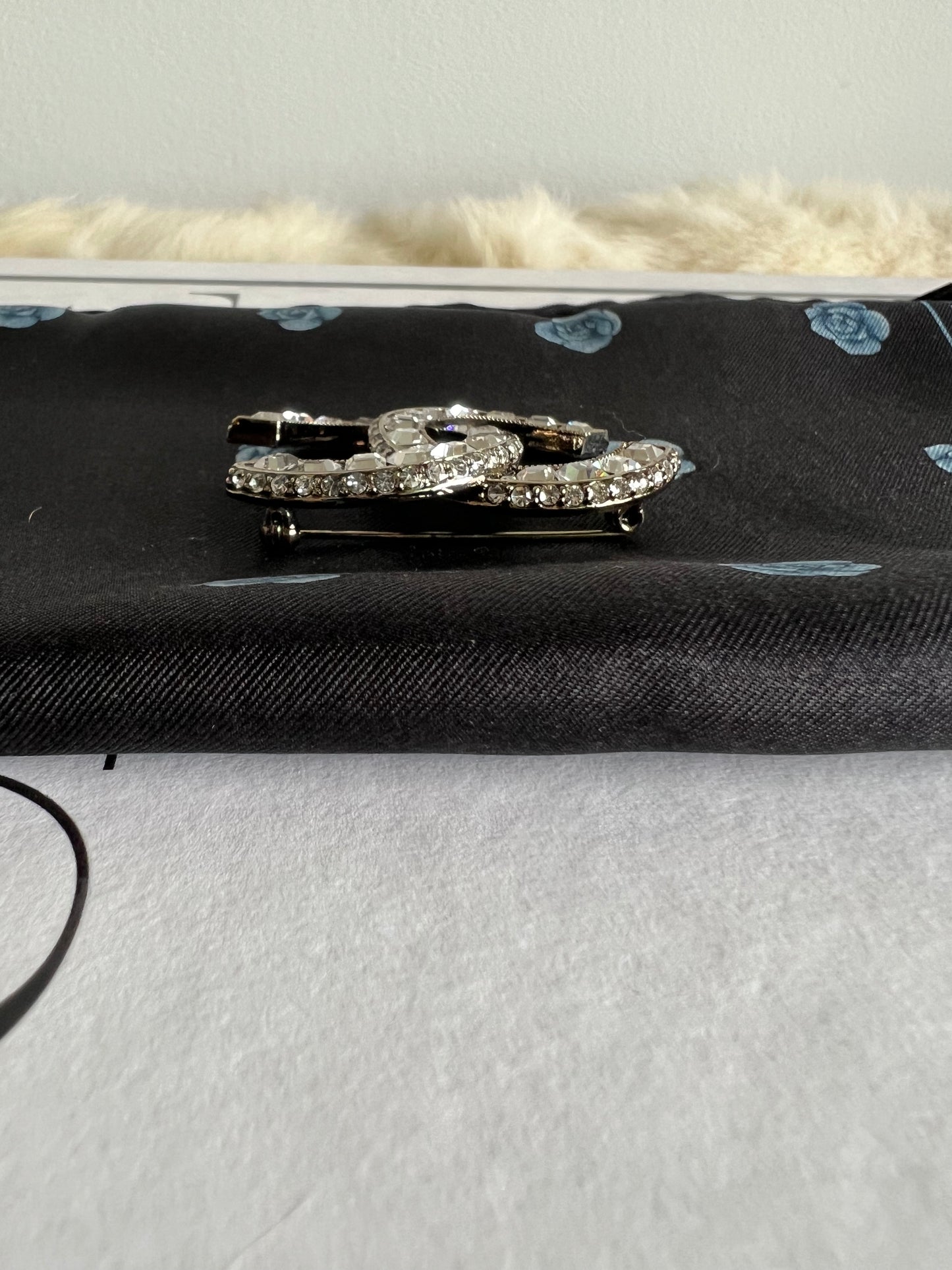 Chanel CC Square Crystal Brooch
