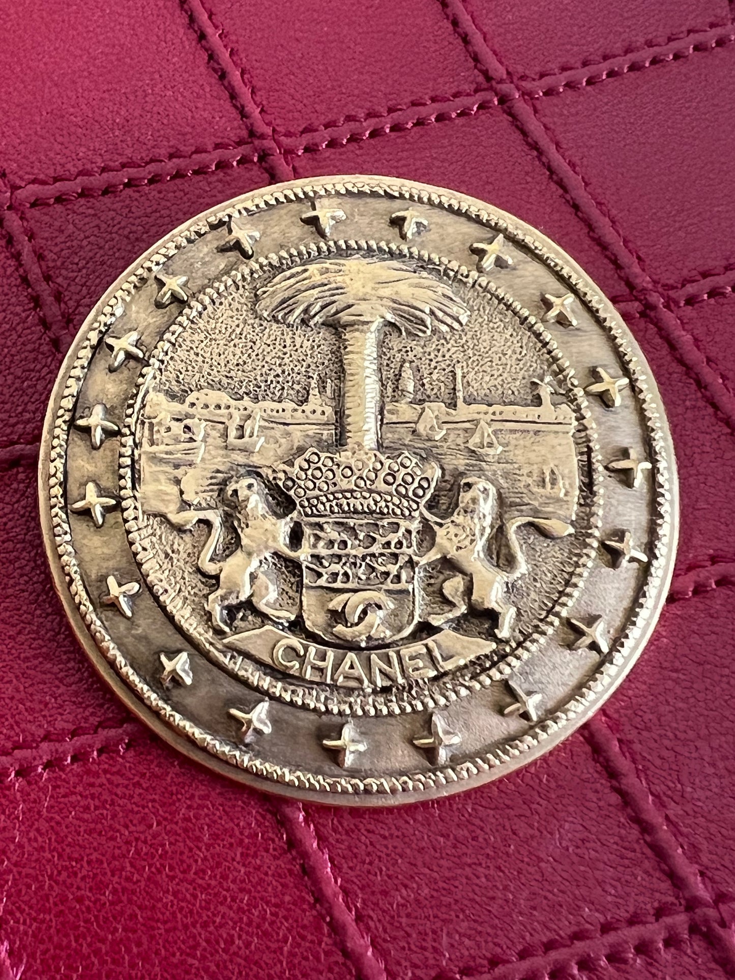 Chanel Lion Crest Gold Vintage Brooch