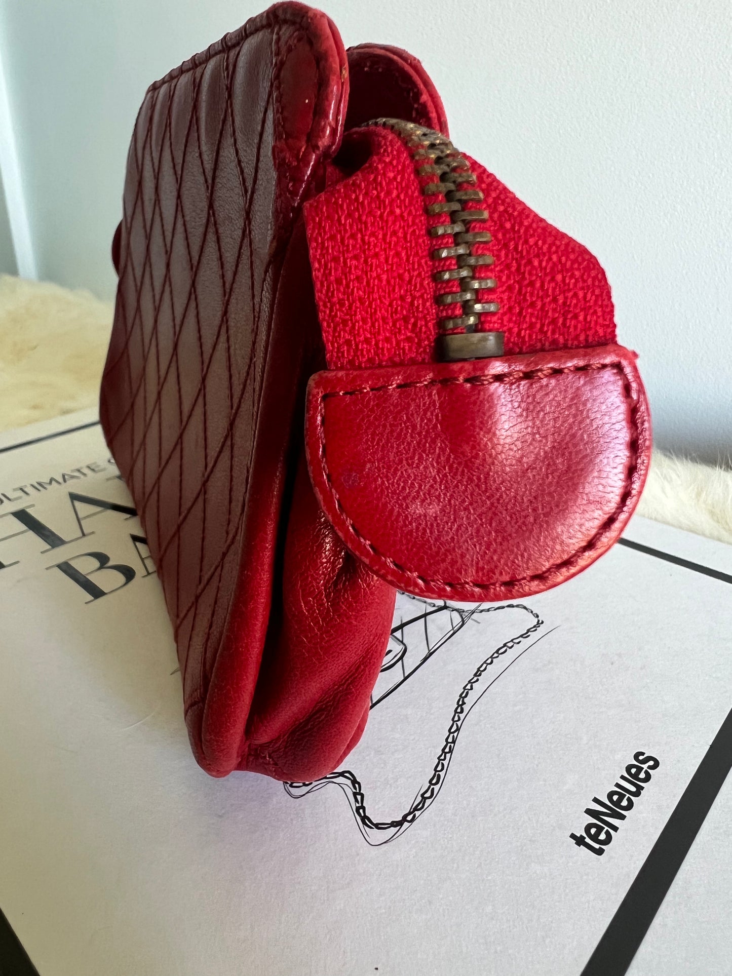 Chanel Diamond Quilted Lambskin Leather Pouch Bag