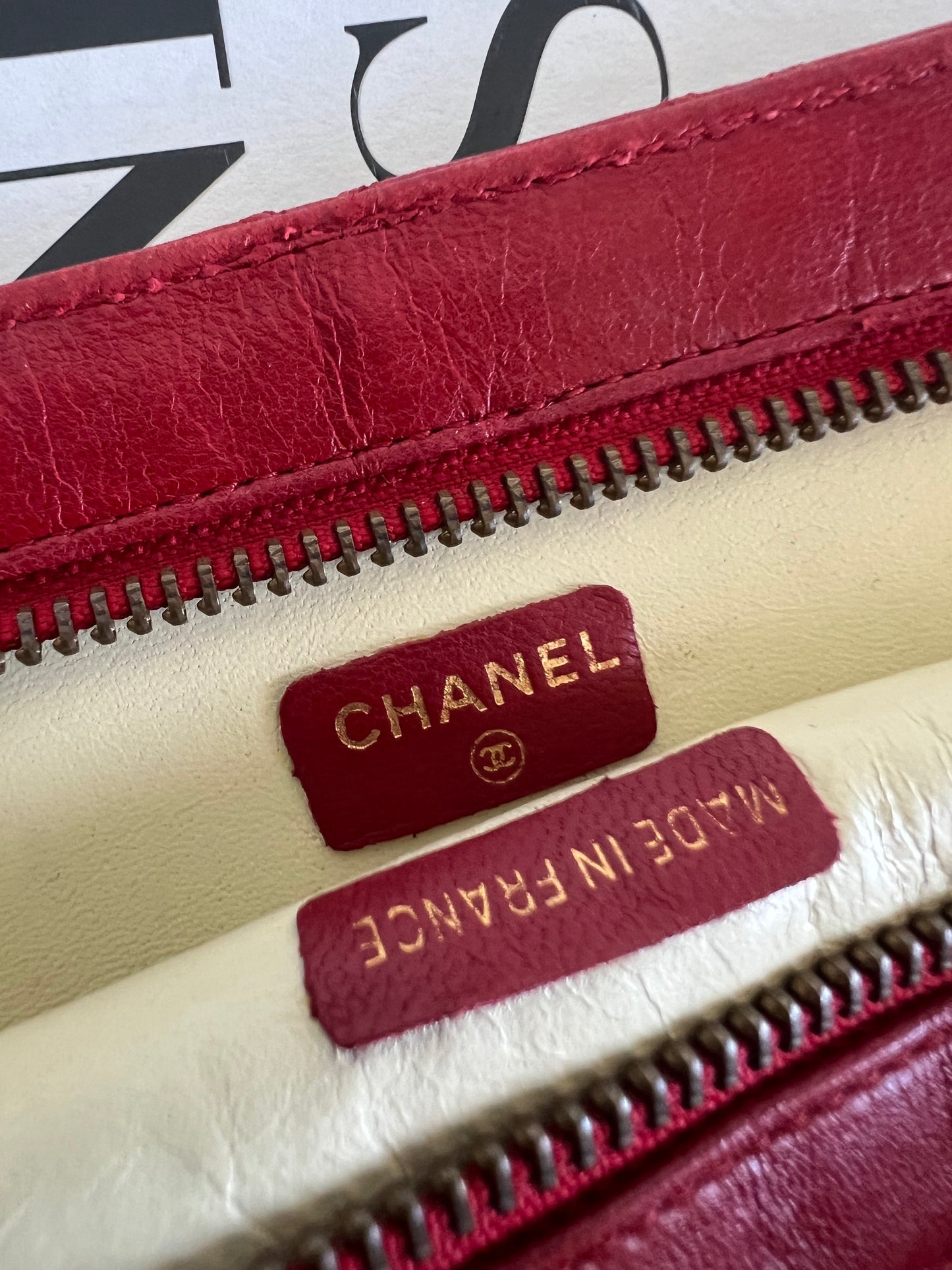 Chanel Diamond Quilted Lambskin Leather Pouch Bag