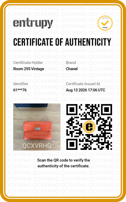 Chanel Orange Lamb Chocolate Bar Clutch 6 Series