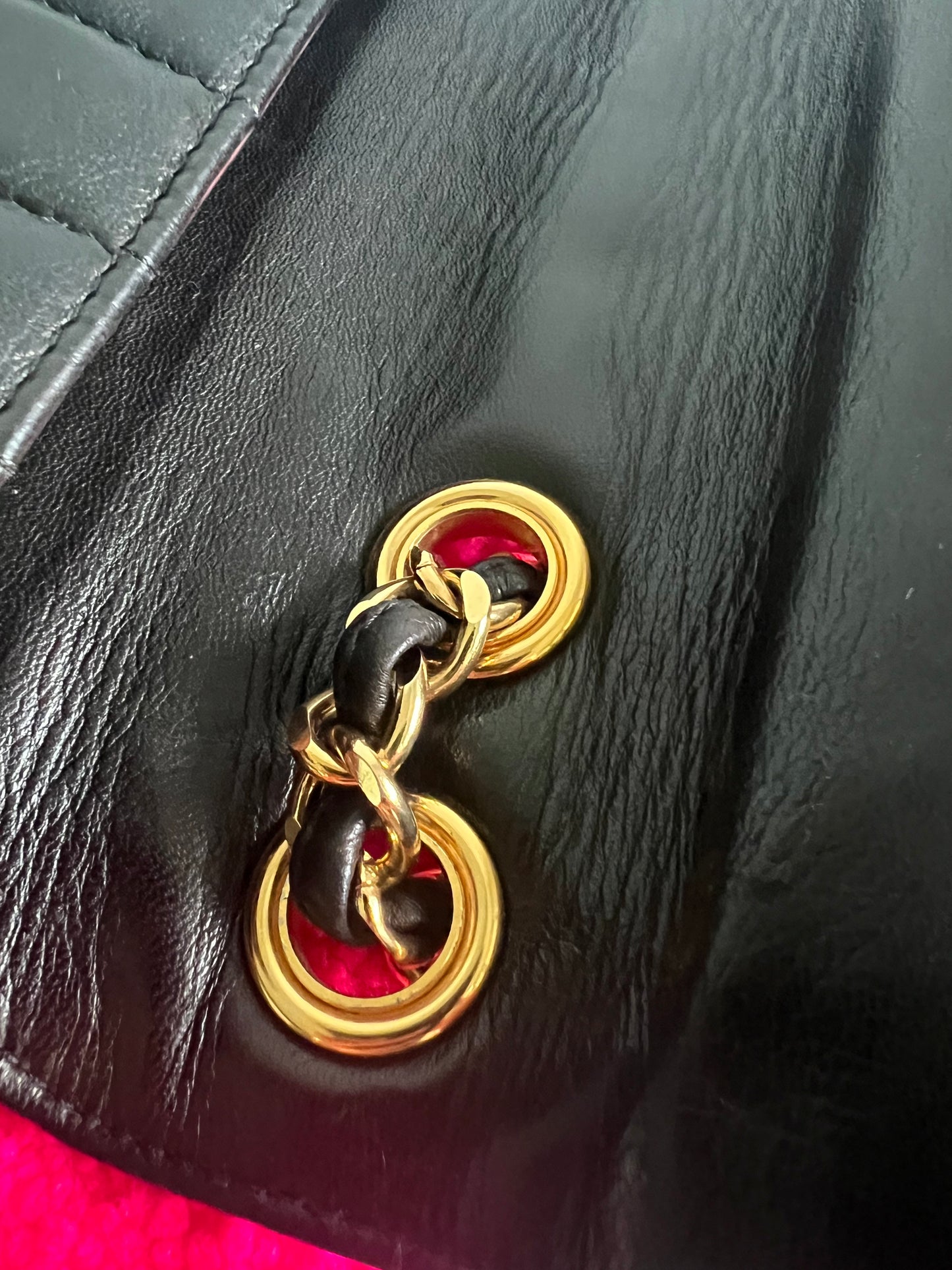 Chanel Black Lambskin Jumbo Horizontal Flap Series 2