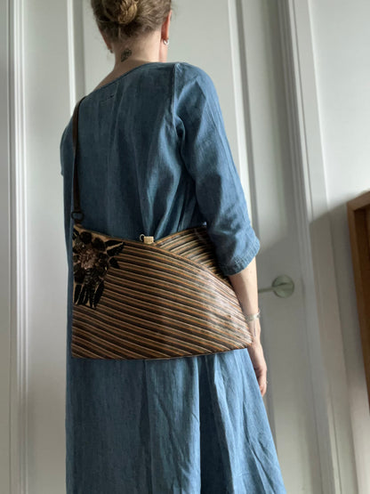 Jamin Puech Leather Striped Sequin Floral Cross body bag