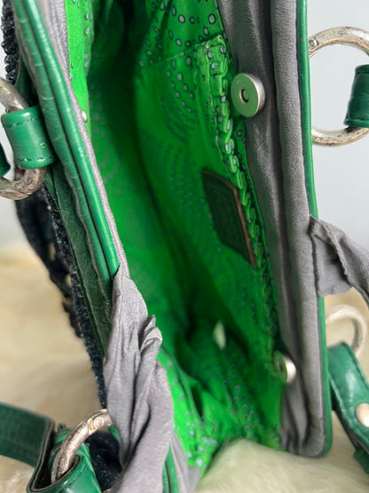 Jamin Puech Medium Sized Green Leather and Iridescent Beading