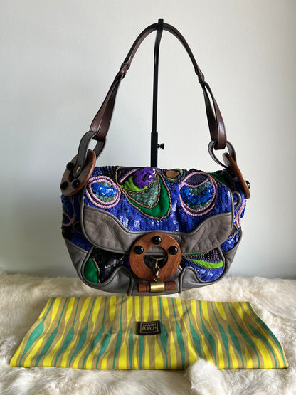 Jamin Puech Large Shoulder bag in Grey/Green/Purple/Blue