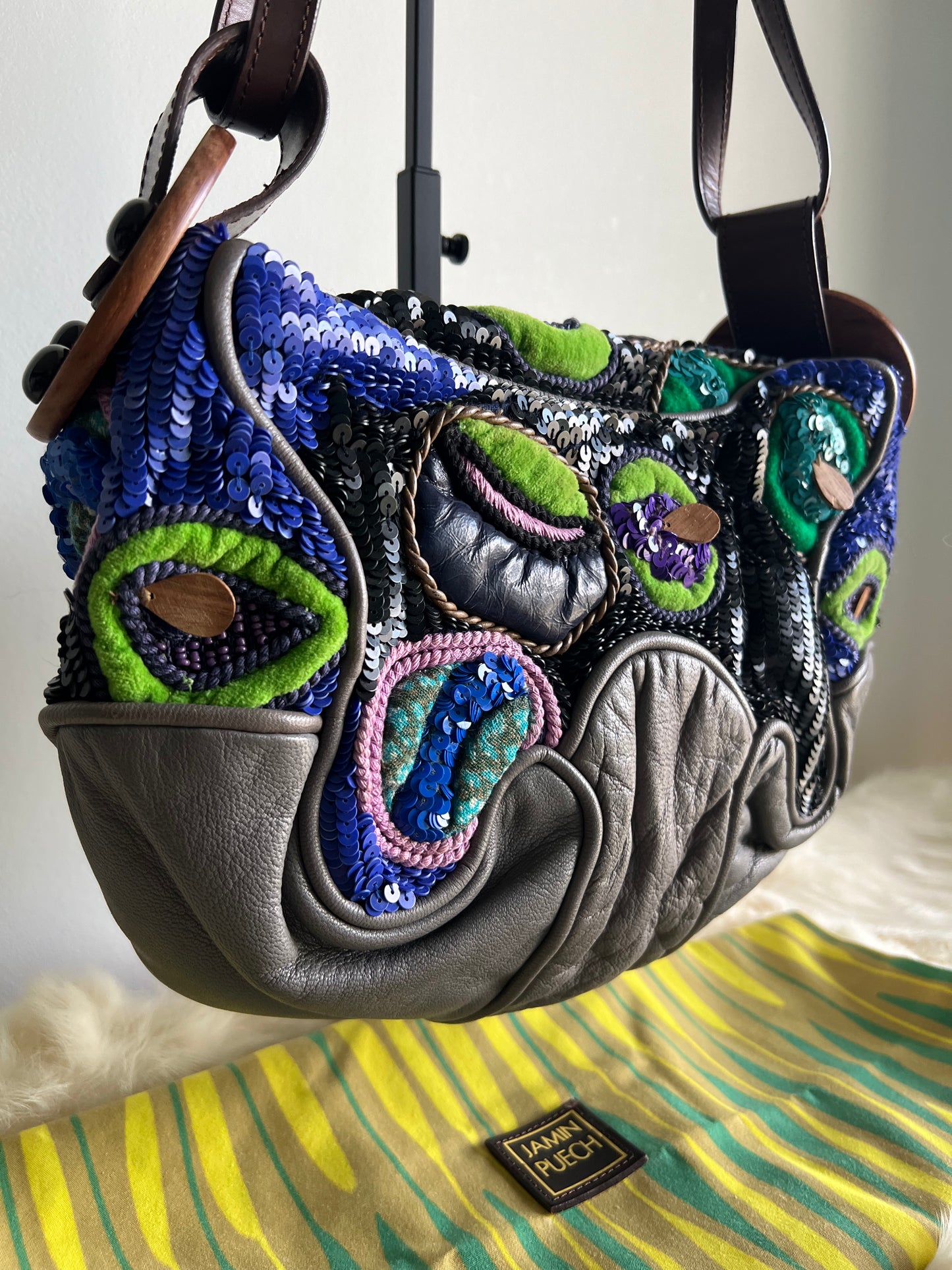 Jamin Puech Large Shoulder bag in Grey/Green/Purple/Blue
