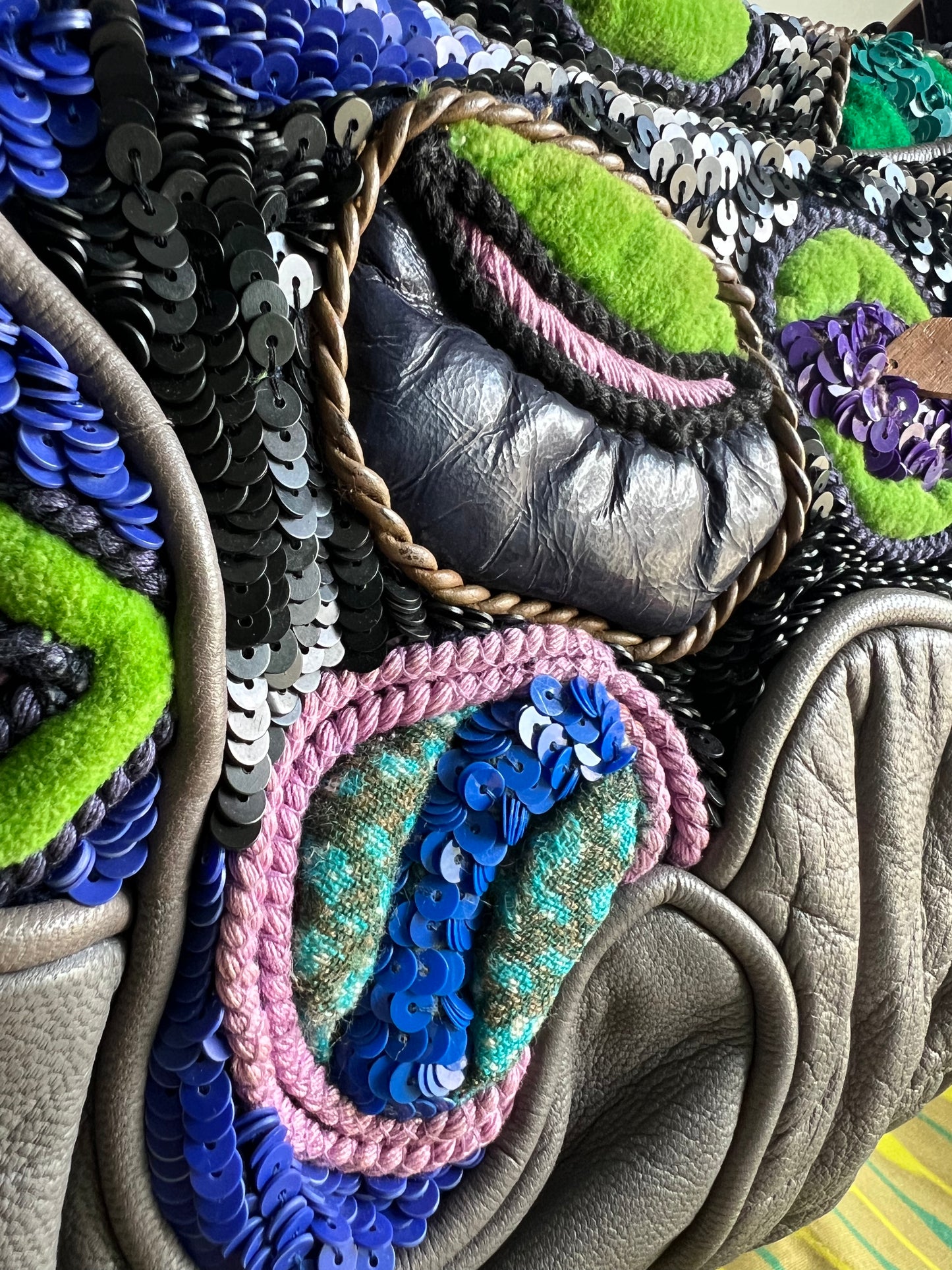 Jamin Puech Large Shoulder bag in Grey/Green/Purple/Blue