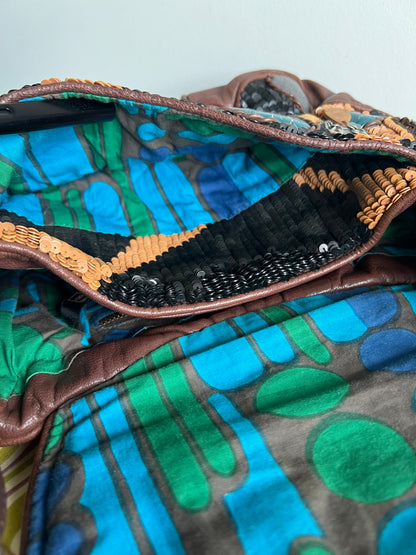 Jamin Puech Large Shoulder Bag in Neutrals with Wood