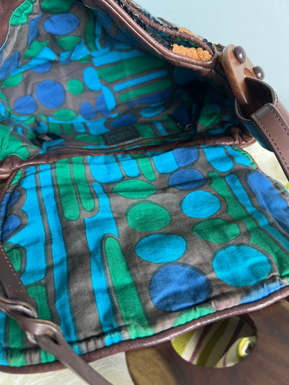Jamin Puech Large Shoulder Bag in Neutrals with Wood