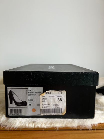 Chanel Sequin and Patent Leather Pumps Size 38C