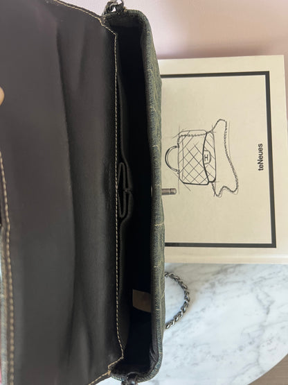 Chanel Chocolate Bar Chain Shoulder Bag in Denim with Ruthenium Hardware Series 6 RARE