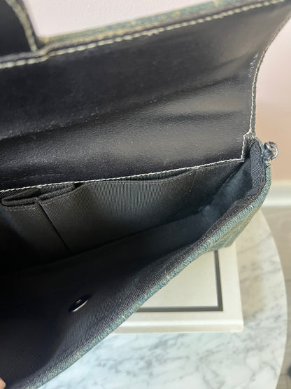 Chanel Chocolate Bar Chain Shoulder Bag in Denim with Ruthenium Hardware Series 6 RARE