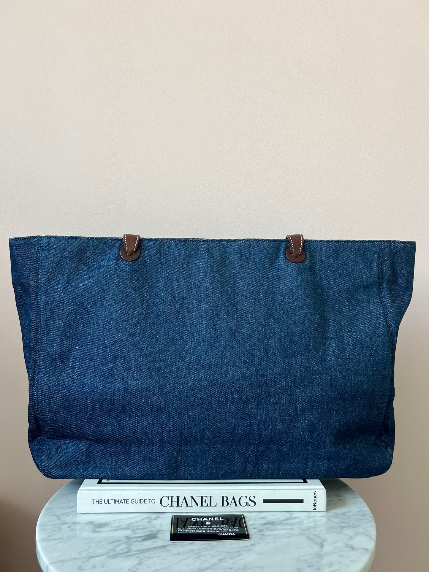 Chanel Jumbo Denim Tote with Leather Handles 5 Series Full Set- RARE