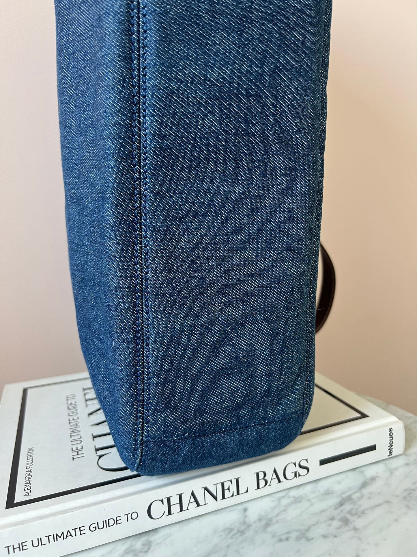 Chanel Jumbo Denim Tote with Leather Handles 5 Series Full Set- RARE