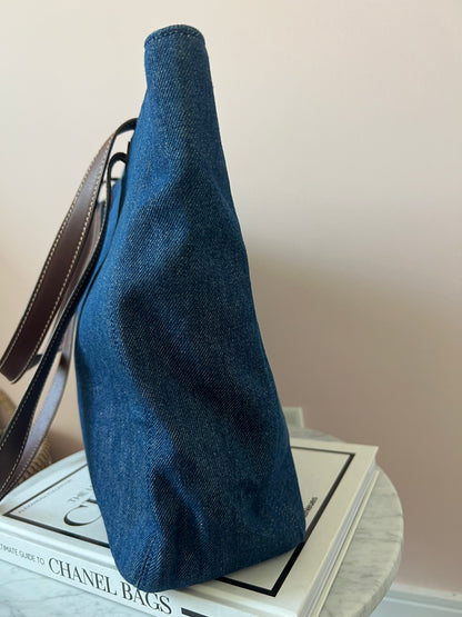 Chanel Jumbo Denim Tote with Leather Handles 5 Series Full Set- RARE