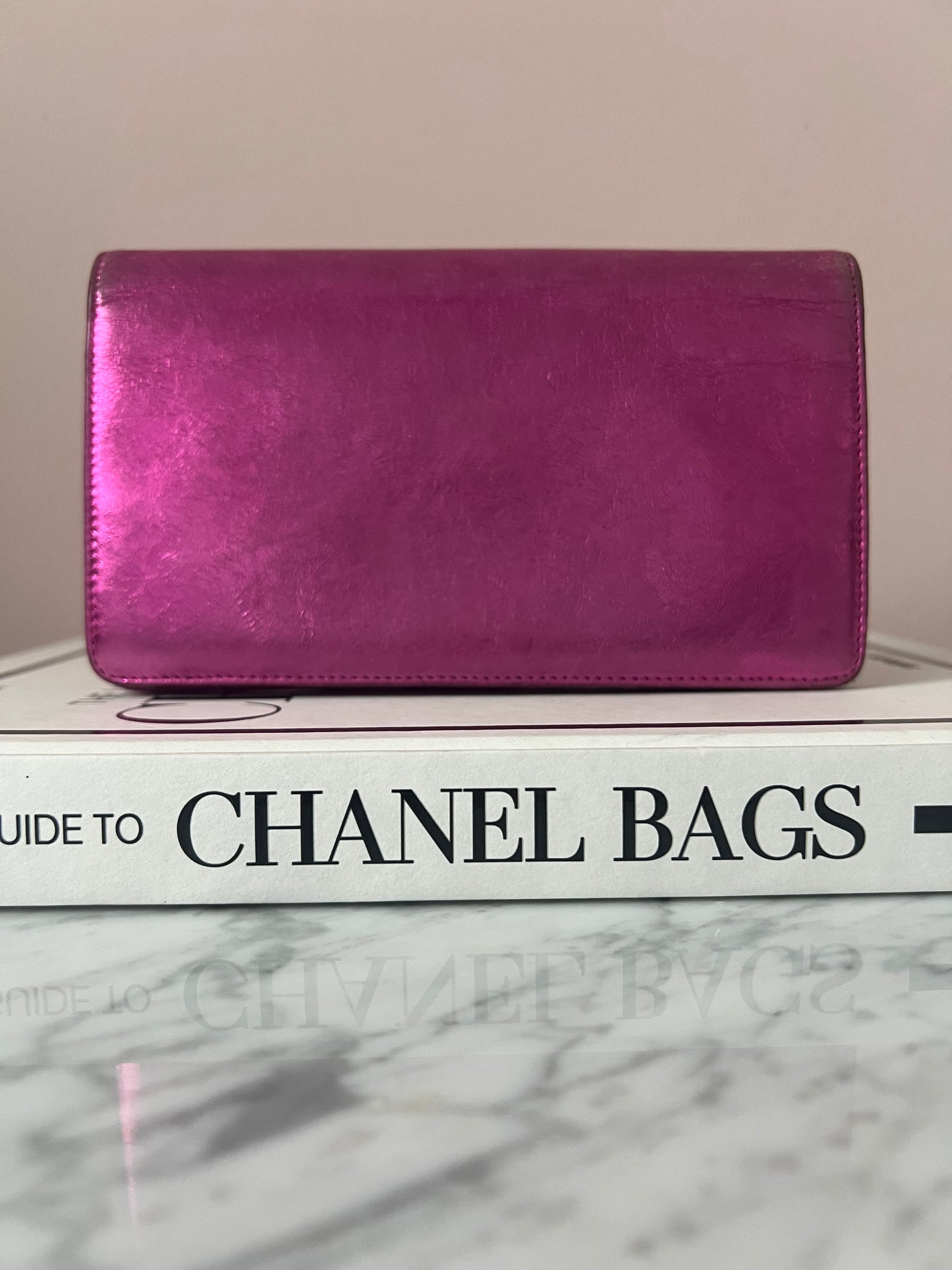 Chanel Metallic Fuchsia Treasure Bow Wallet 12 Series