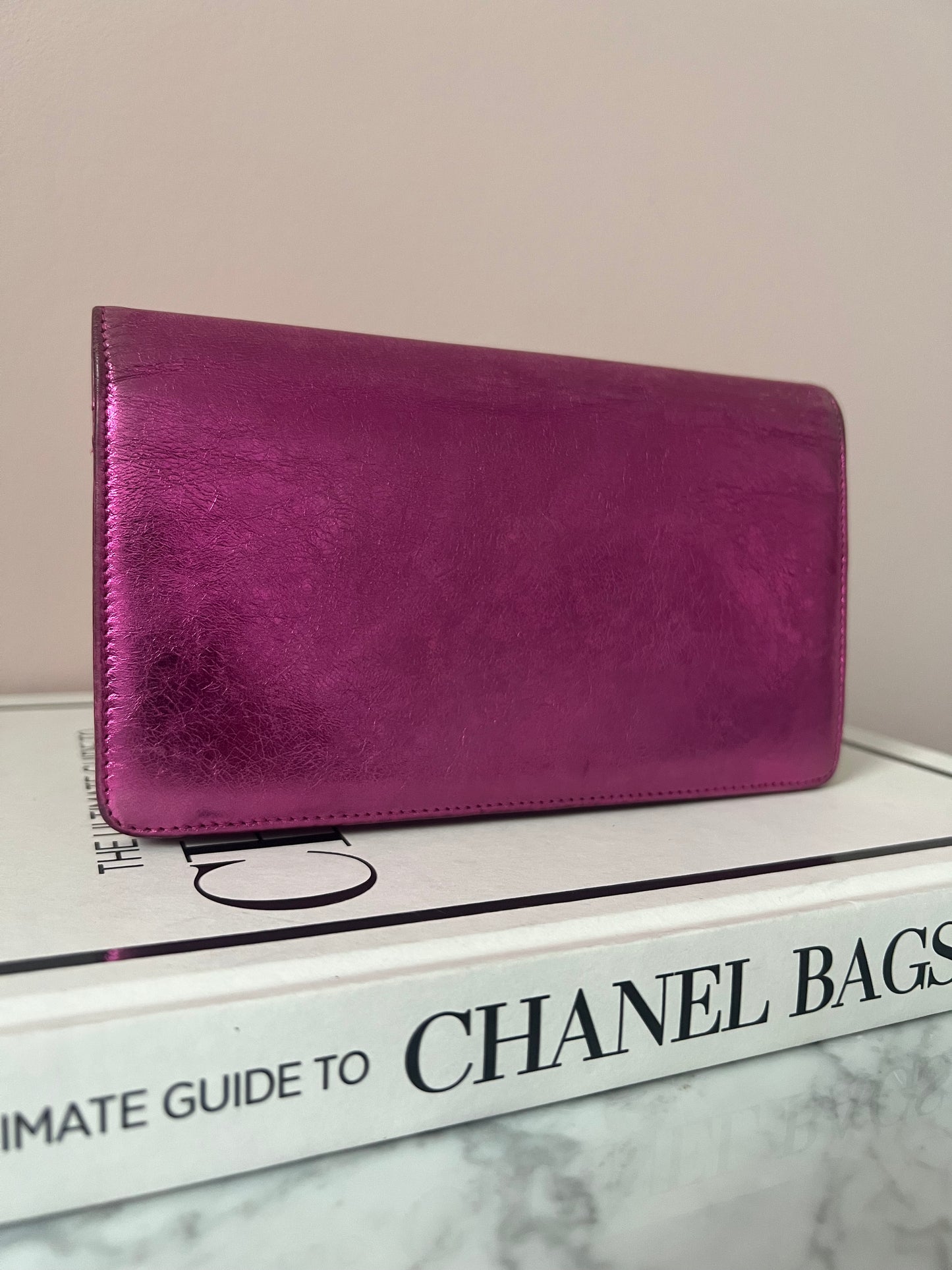 Chanel Metallic Fuchsia Treasure Bow Wallet 12 Series
