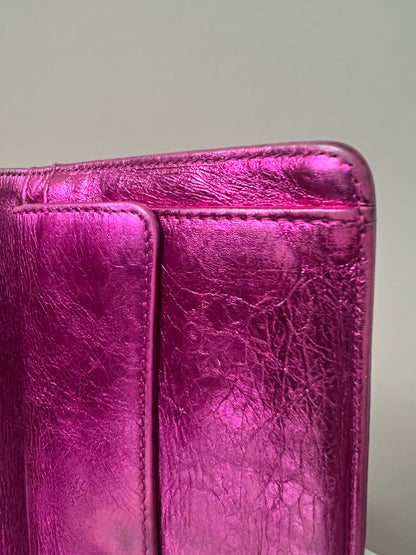Chanel Metallic Fuchsia Treasure Bow Wallet 12 Series