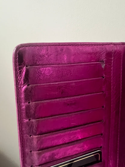 Chanel Metallic Fuchsia Treasure Bow Wallet 12 Series