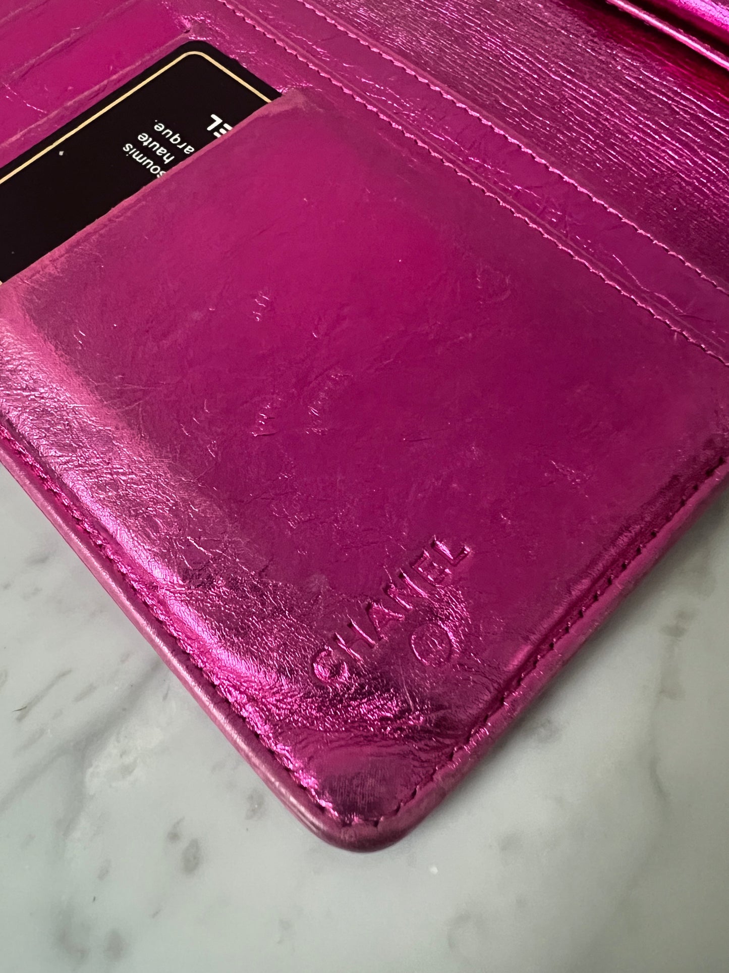 Chanel Metallic Fuchsia Treasure Bow Wallet 12 Series