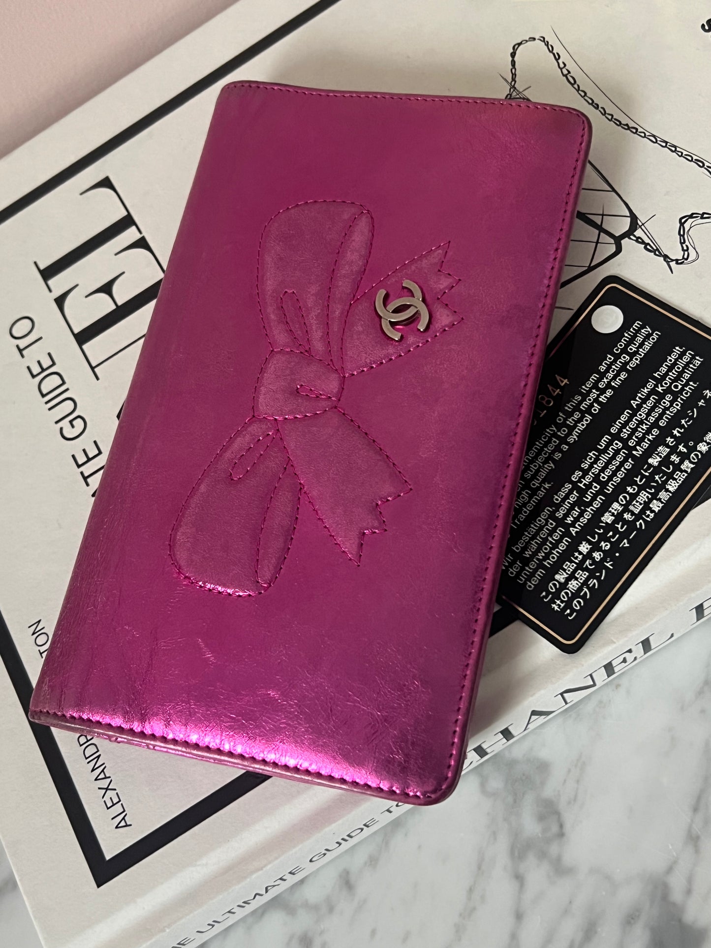 Chanel Metallic Fuchsia Treasure Bow Wallet 12 Series