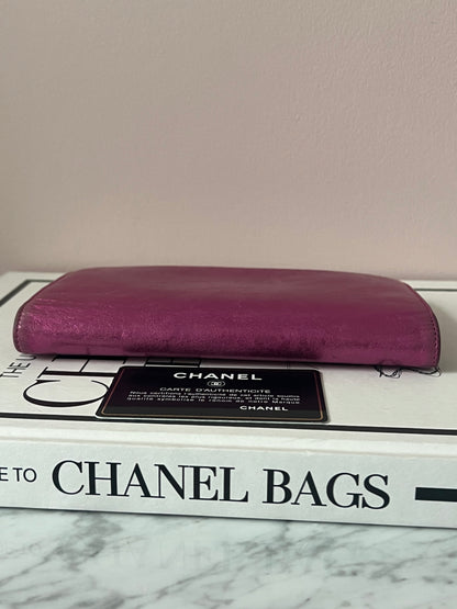 Chanel Metallic Fuchsia Treasure Bow Wallet 12 Series