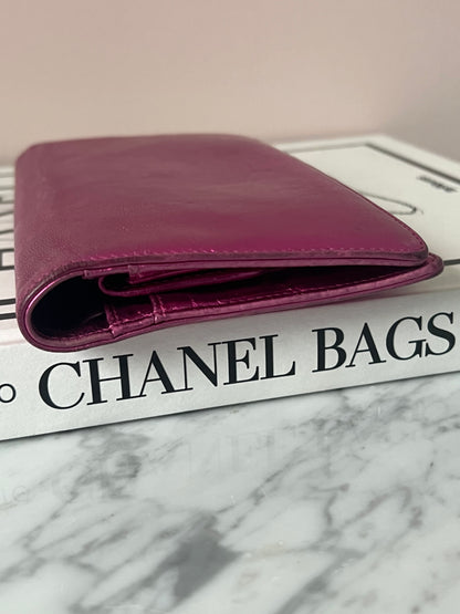 Chanel Metallic Fuchsia Treasure Bow Wallet 12 Series