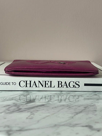 Chanel Metallic Fuchsia Treasure Bow Wallet 12 Series