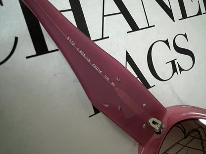 Chanel 5113 Pink and Burgundy 3D Camellia Sunglasses