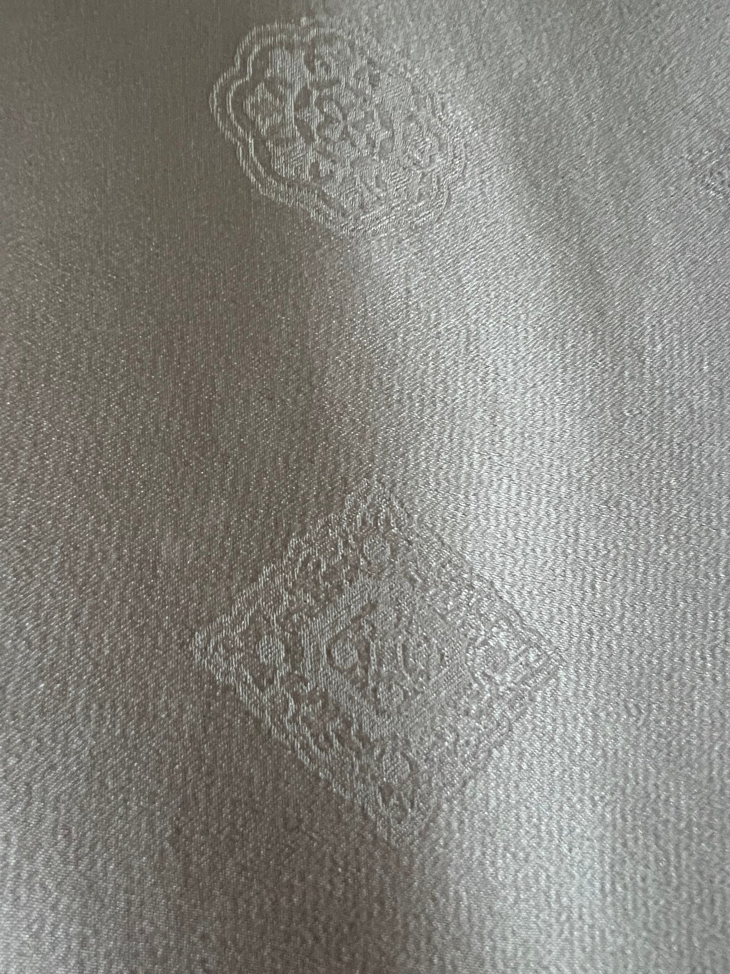 Chanel Vintage late 80s/early 90s 100% silk brocade scarf in ivory, pink and gold tones