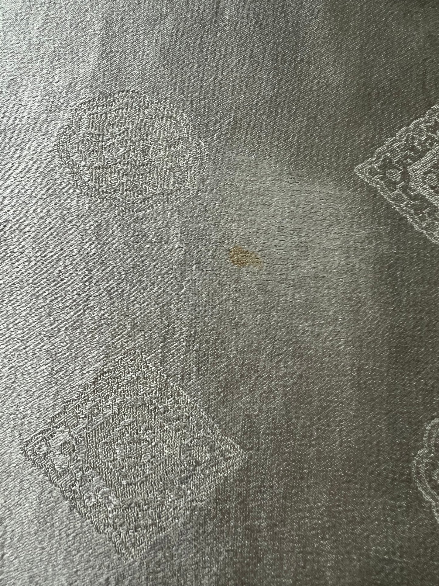 Chanel Vintage late 80s/early 90s 100% silk brocade scarf in ivory, pink and gold tones
