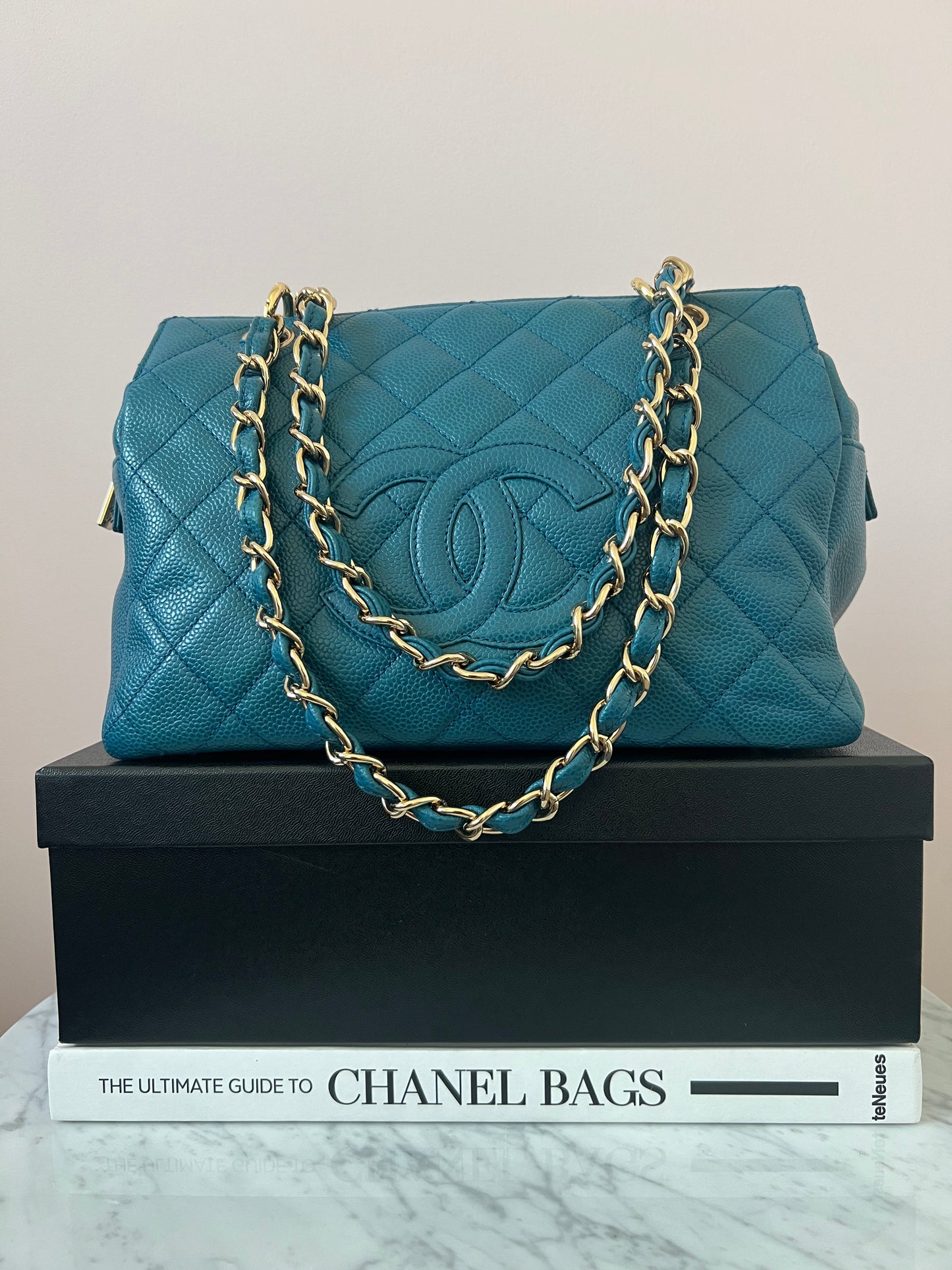 Chanel Timeless Tote in Teal Caviar Series 7