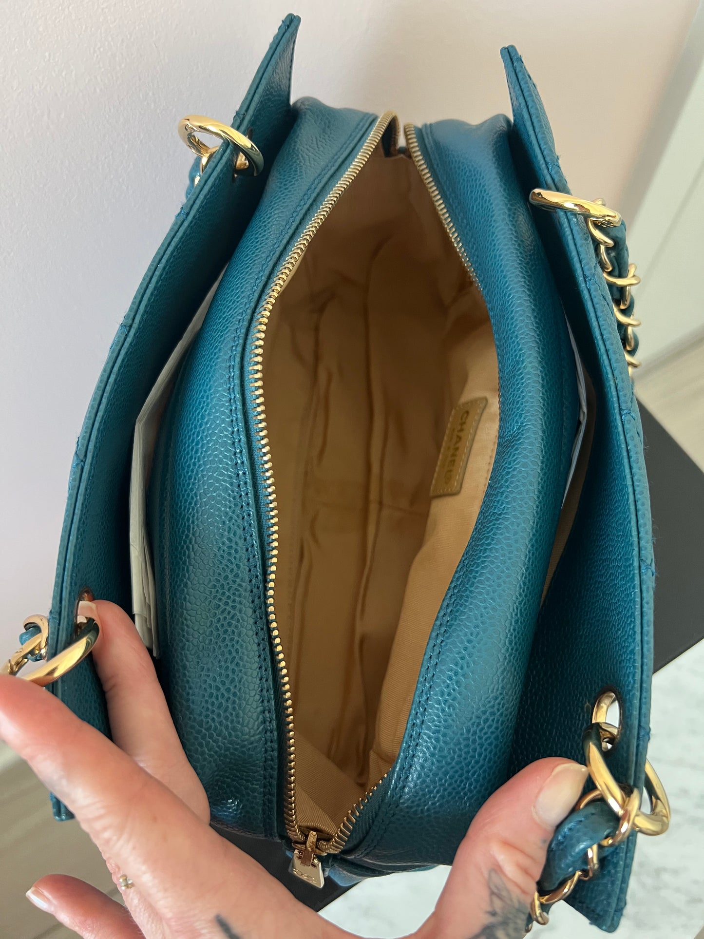 Chanel Timeless Tote in Teal Caviar Series 7